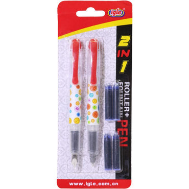 Roller + Fountain Pen Igle Stylographe Red Stationery