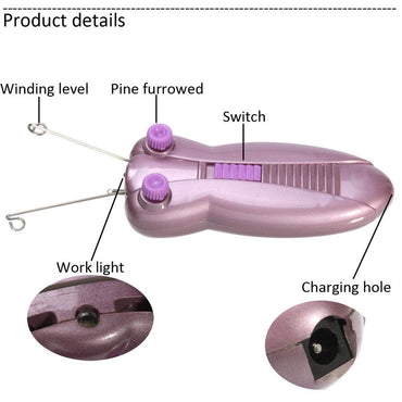 Lady Electric Epilator Butterfly Design Face Cotton Thread Defeather Epilator Women Facial Hair Remover Machine - Karout Online -Karout Online Shopping In lebanon - Karout Express Delivery