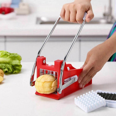 STAINLESS POTATO CHIPPER FRENCH FIRES SLICER CHIP CUTTER CHOPPER MAKER 2 BLADES - Karout Online -Karout Online Shopping In lebanon - Karout Express Delivery