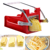 STAINLESS POTATO CHIPPER FRENCH FIRES SLICER CHIP CUTTER CHOPPER MAKER 2 BLADES - Karout Online -Karout Online Shopping In lebanon - Karout Express Delivery