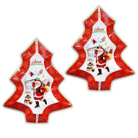 Christmas Serving Plates Cedar Tree Shaped *2.