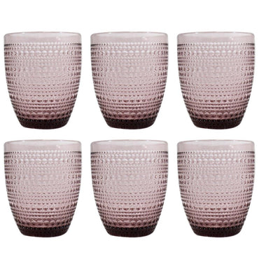 Set of Rounded Dotted Glass Cups ( 6 Pcs) / MW-449 - Karout Online -Karout Online Shopping In lebanon - Karout Express Delivery