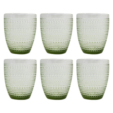 Set of Rounded Dotted Glass Cups ( 6 Pcs) / MW-449 - Karout Online -Karout Online Shopping In lebanon - Karout Express Delivery