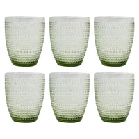 Set of Rounded Dotted Glass Cups ( 6 Pcs) / MW-449 - Karout Online -Karout Online Shopping In lebanon - Karout Express Delivery