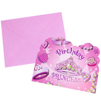 Birthday- Birthday Princess Invitation Cards (6 Pcs) / E-497 Birthday & Party Supplies