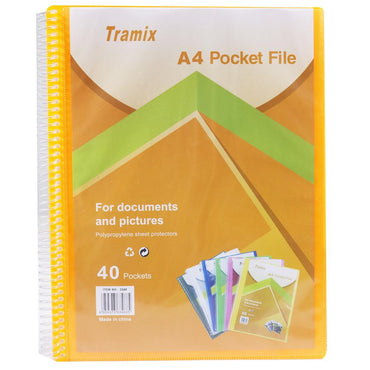 Tramix A4 Pocket File 40 Pockets / 3340 - Karout Online -Karout Online Shopping In lebanon - Karout Express Delivery