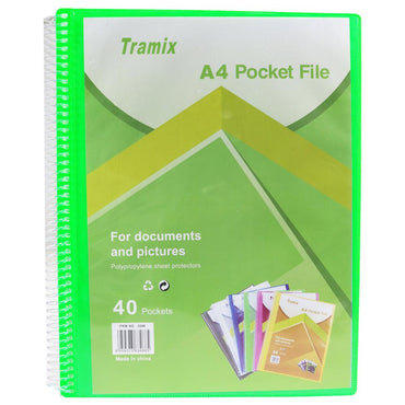 Tramix A4 Pocket File 40 Pockets / 3340 - Karout Online -Karout Online Shopping In lebanon - Karout Express Delivery