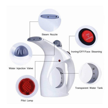 Handheld Garment Steamer for Clothes with Fast Heat Up Steam Iron Facial Steamer 800W - Karout Online