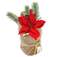 Christmas Glitter Flower Pot Deco 18 x 8 cm.