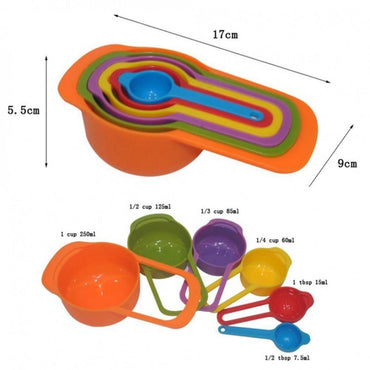 Graduated Plastic Measuring Cups and Spoons Set ( 6 Pcs) / 22FK097 - Karout Online -Karout Online Shopping In lebanon - Karout Express Delivery