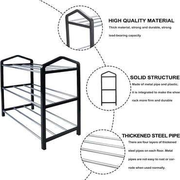 3 Layer Shoe Stand Stackable Shoe Rack Organizer Slipper Rack