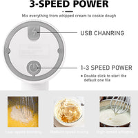 **NET**Electric Hand Mixer USB Rechargeable Hand Blender Cake Mixer Egg Beater
