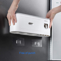 **NET**Wall mounted Magnetic Toothbrush Holder Automatic Toothpaste Dispenser Bathroom Accessories