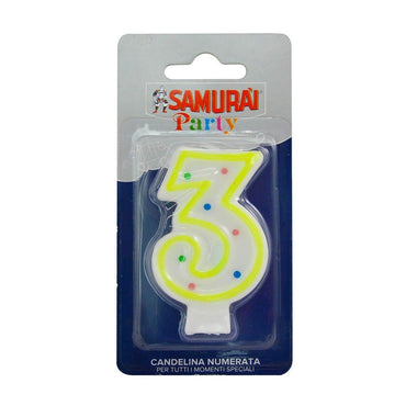 Samurai Birthday Candle Number 3 - Karout Online -Karout Online Shopping In lebanon - Karout Express Delivery