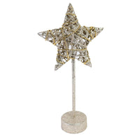 Christmas Gold Glittery Light Up Star 20 x 40cm  (10 lamps).