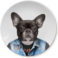 Mustard Ceramic Dinner Plate Dog 23 cm