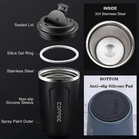 Double Walled Stainless Steel Travel Coffee Mug Vacuum Insulated Reusable Coffee Tumbler Cup 380ml