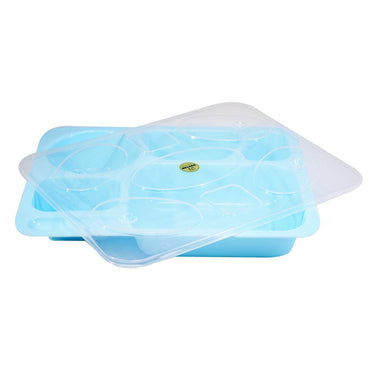 Plastic 5 Compartment Plate With Lid / 758 - Karout Online -Karout Online Shopping In lebanon - Karout Express Delivery