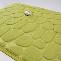 Embossed Paver Bathroom Mat Non-Slip Memory Foam Accessory for Sink Bathtub Side Shower Doormat
