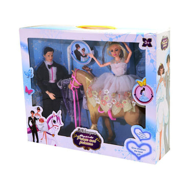 Prince And Princess With Horse.