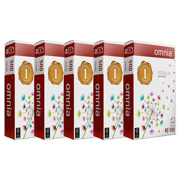 Omnia Copy Paper 5-Ream/Box – 2500 Sheets Paper- A4 Size-80gsm - Karout Online -Karout Online Shopping In lebanon - Karout Express Delivery