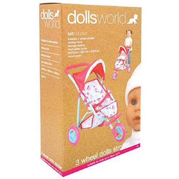 Dolls World 3-Wheel Dolls Stroller 61 x 53 x 33 cm - Karout Online -Karout Online Shopping In lebanon - Karout Express Delivery