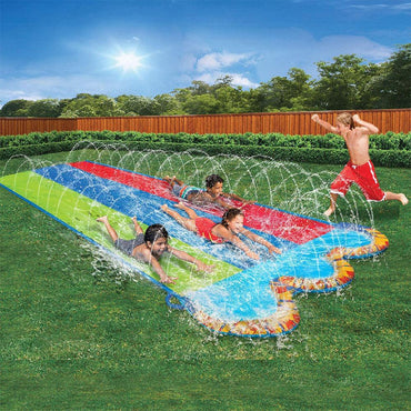 Banzai Triple Racer 16 Ft Water Slide with 3 bodyboards included - Karout Online -Karout Online Shopping In lebanon - Karout Express Delivery