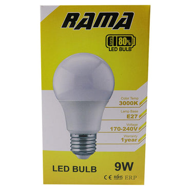 RAMA Led Bulb Warm Light 9 W - Karout Online -Karout Online Shopping In lebanon - Karout Express Delivery