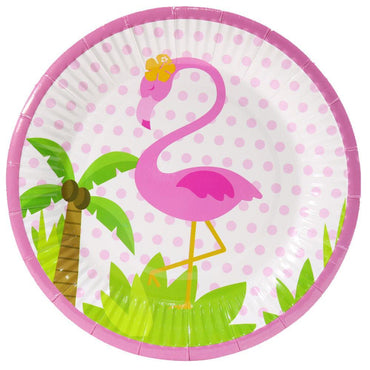 Flamingo Paper Plate (18Cm) 10 Pcs Ab-32 Birthday & Party Supplies