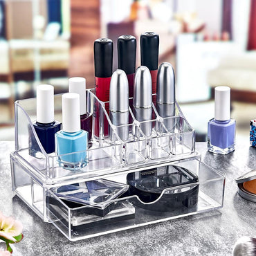 Beehome Plexi Piramit Cosmetic Organizer With Drawer - Karout Online -Karout Online Shopping In lebanon - Karout Express Delivery