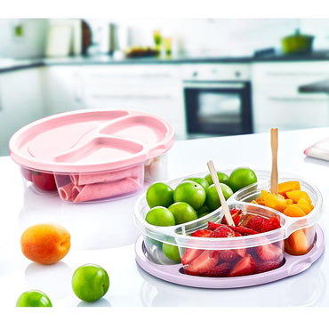 Beehome Round Divided Storage Box 0.75 L - Karout Online -Karout Online Shopping In lebanon - Karout Express Delivery