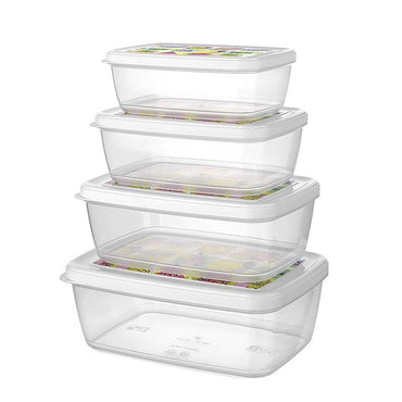 Titiz Plastik Aria Storage Box Set 400ml - 550ml - 850ml- 1200ml - Karout Online -Karout Online Shopping In lebanon - Karout Express Delivery
