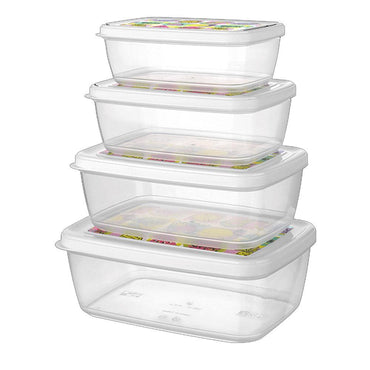 Titiz Plastik Aria Storage Box Set 400ml - 550ml - 850ml- 1200ml - Karout Online -Karout Online Shopping In lebanon - Karout Express Delivery