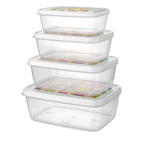 Titiz Plastik Aria Storage Box Set 400ml - 550ml - 850ml- 1200ml - Karout Online -Karout Online Shopping In lebanon - Karout Express Delivery