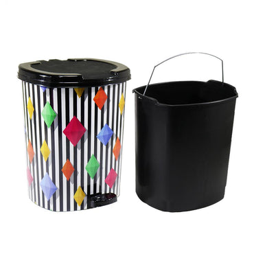 Asude Patterned Waste Bin With Pedal Small 7 liters - Karout Online -Karout Online Shopping In lebanon - Karout Express Delivery