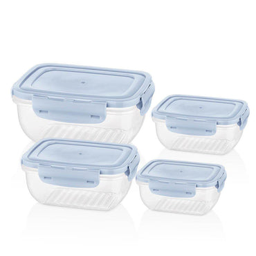 Bager Cook &Lock Colored Cover Rectangular Storage Container Set 4 Pcs - Karout Online -Karout Online Shopping In lebanon - Karout Express Delivery