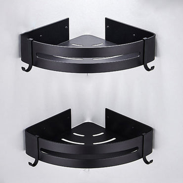 **(NET)**Bathroom Shelf Organizer Shower Storage Rack Black Corner Shelves Aluminum