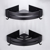 **(NET)**Bathroom Shelf Organizer Shower Storage Rack Black Corner Shelves Aluminum