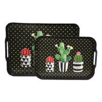 Plastic Decorative tray Set of 2 pcs - Karout Online -Karout Online Shopping In lebanon - Karout Express Delivery