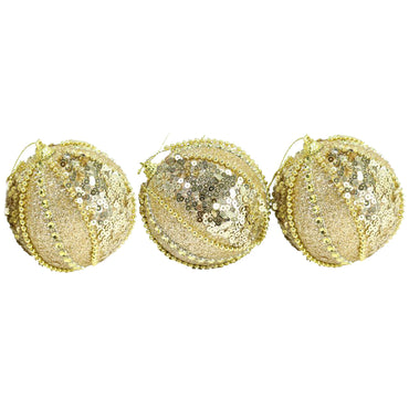 Christmas Gold Balls Set Of 3 Pcs