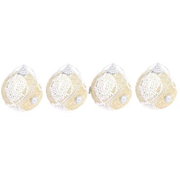 Christmas Gold Balls 6 cm Tree Decoration Set (4 Pcs) - Karout Online -Karout Online Shopping In lebanon - Karout Express Delivery