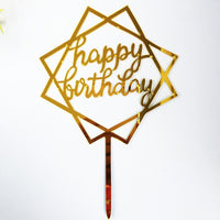 Gold Cake Topper Acrylic 10 pcs