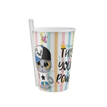 Titiz Plastik Yummy Straw Cup AP-9124/ 400ml - 14oz - Karout Online -Karout Online Shopping In lebanon - Karout Express Delivery
