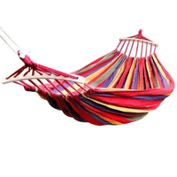 Shop Online Hammock Camping Hanging Outdoor Swing with Wooden Stick 200 x 80 cm / 22FK002 - Karout Online Shopping In lebanon
