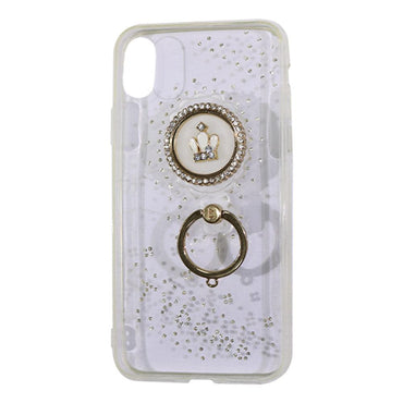 Phone Cover For Iphone X (Transparent with Decorative & grip Metal) / AE-56 - Karout Online -Karout Online Shopping In lebanon - Karout Express Delivery