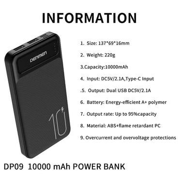 Denmen Power Bank 10000 mAh - Karout Online -Karout Online Shopping In lebanon - Karout Express Delivery