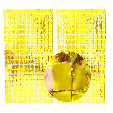 Foil Fringe Curtain Square Gold