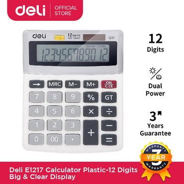 Deli E1217 Calculator Plastic-12 digits - Karout Online -Karout Online Shopping In lebanon - Karout Express Delivery