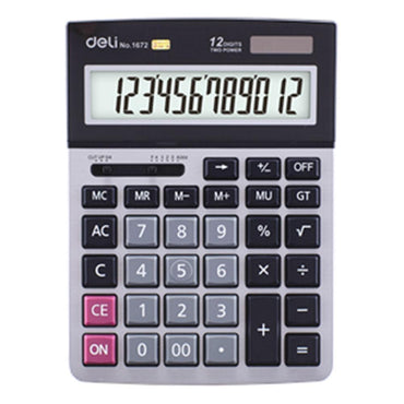 Deli Calculator 12-Digit Metal E1672 - Karout Online -Karout Online Shopping In lebanon - Karout Express Delivery