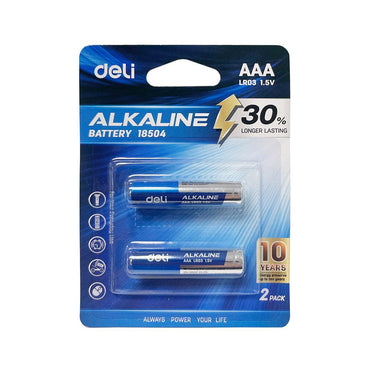 DELI AAA ALKALINE BATTERY 18504 (2pcs) LR03 1.5V - Karout Online -Karout Online Shopping In lebanon - Karout Express Delivery